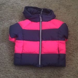 Pink and blue toddler polo coat